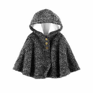 Carter's Baby Girl's Hooded Faux Fur Lined Cape Heater Gray Size 12M